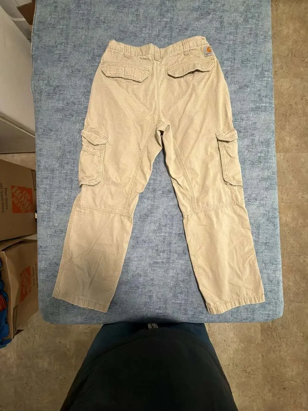 Carhartt Cargo Pants Size 33x30 Beige Relaxed Fit Ripstop Workwear